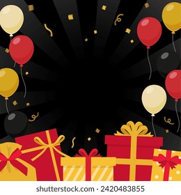 Black Friday Banner Vector Illustration No Text (1:1)