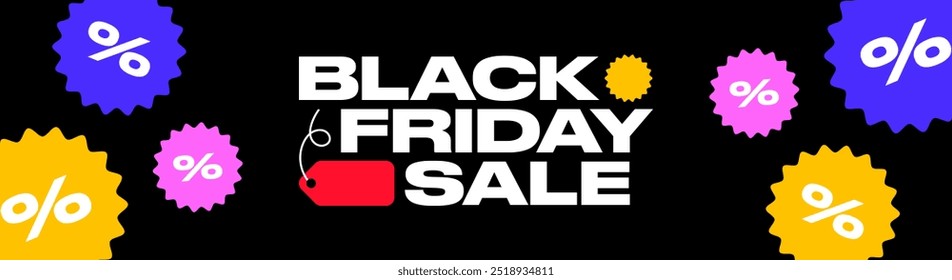 Banner Black Friday. Ilustração de vetor de sexta-feira preta. Black Friday Venda Texto em Preto Fundo para Web Banner, Cabeçalho, Cartaz, Site, Mídia social