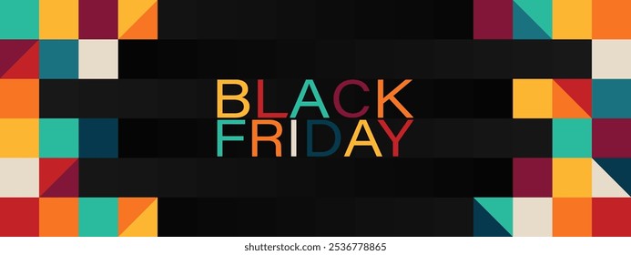 Banner Black Friday, ilustração vetorial. Modelo de design para venda Black Friday.