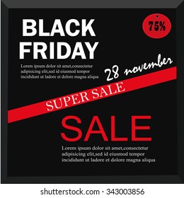 Black Friday banner. Vector illustration