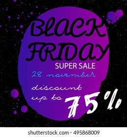 Black Friday banner. Vector illustration EPS10. Holographic abstract poster for Black Friday.