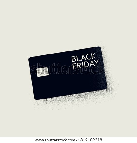 Black Friday banner vector template with stylish credit card symbol. Special offers, discounts, clearance promotion. Eps10 illustration.