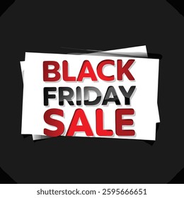 Black Friday Banner Vector. Black Friday Web Banner Design Template. Modern Design with Black Friday Typography and Sale Ribbon Background. Creative Concept for Black Friday Ad, Poster, Banner
