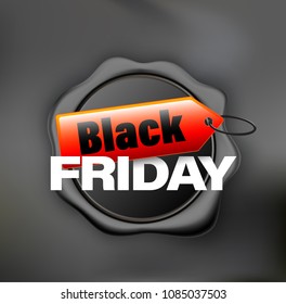 Black Friday banner wax black on  background vector illustration.