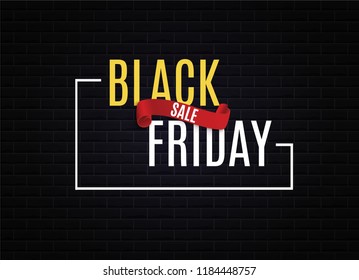 Black Friday banner. Web banner, logo, emblem and label. Friday's Friday holiday sales.