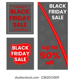 Black friday banners in flat design