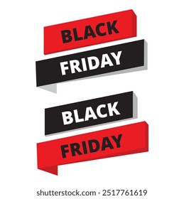 Black friday banners on a white background with copy space