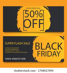 black friday banners yellow black colors