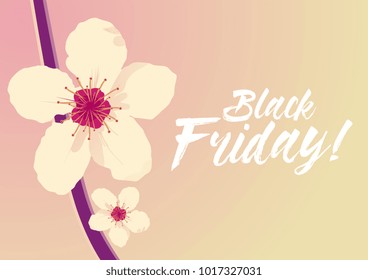 black friday, beautiful greeting card with flower background