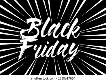 black friday, beautiful greeting card with black and white background or banner with pop art theme. design illustration