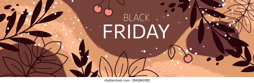 Black Friday big autumn discounts, web ad banner - Vector illustration