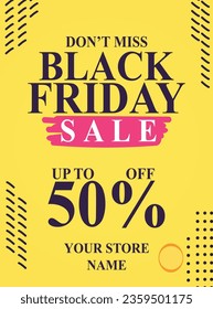 Black Friday big discount flyer poster social media post design