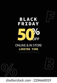 black Friday big discount sale poster flyer or social media post design