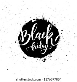 Black friday big sale advertisement, banner, emblem, calligraphic text, vector illustration