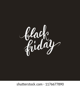 Black friday big sale advertisement, calligraphic text, vector illustration