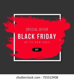 Black Friday, Big Sale, black air balloon, creative template on flat design
