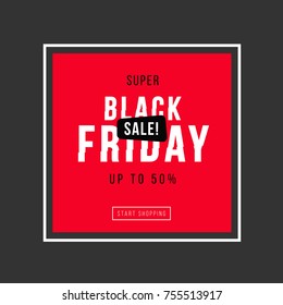 Black Friday, Big Sale, black air balloon, creative template on flat design