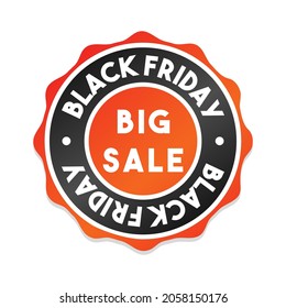 Black Friday Big Sale Badge Icon Seal. Illustration Vector Stamp Design. Vintage Retro Style Insignia.