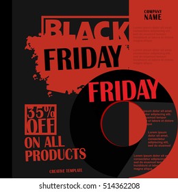 Black Friday, Big Sale, creative template on flat design