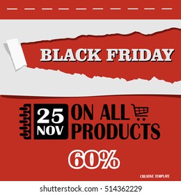 Black Friday, Big Sale, creative template on flat design