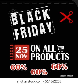 Black Friday, Big Sale, creative template on flat design