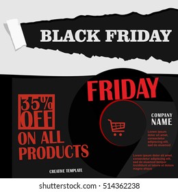 Black Friday, Big Sale, creative template on flat design