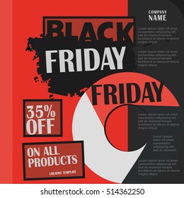 Black Friday, Big Sale, creative template on flat design