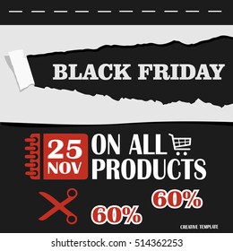 Black Friday, Big Sale, creative template on flat design