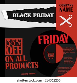 Black Friday, Big Sale, creative template on flat design