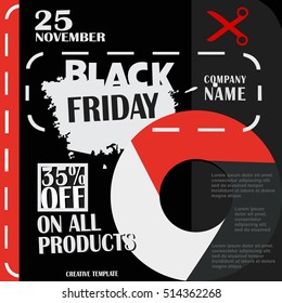 Black Friday, Big Sale, creative template on flat design