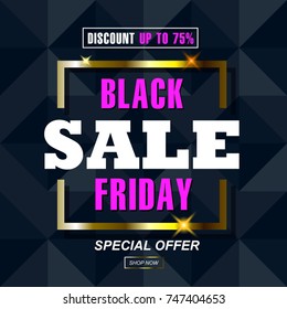 Black Friday, Big Sale, creative template on flat design