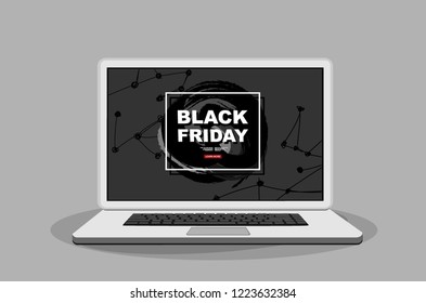 Black Friday Big Sale Holiday Special Offer Poster Concept Flat Vector Illustration