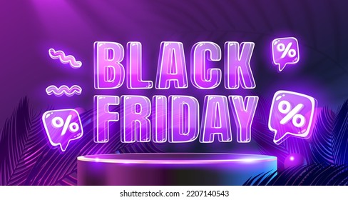 Black Friday big sale, offer day banner, promotion percentage. Vector illustration