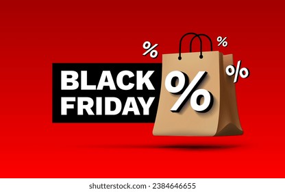 Black Friday big sale, offer day banner, promotion percentage. Vector illustration