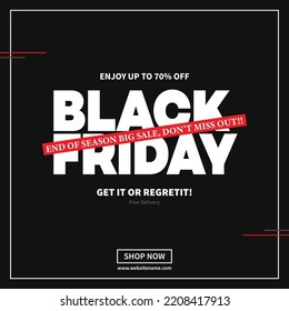 black friday big sale poster flyer or social media post template design