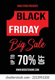 black Friday big  sale poster flyer or  social media post template design