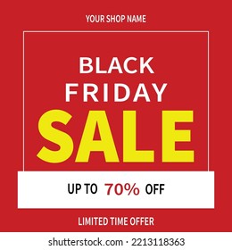black Friday big sale poster flyer or social media post template design