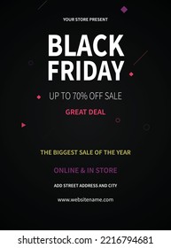 black Friday big sale poster flyer or social media post template design