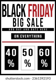 Black Friday big sale  poster flyer  social media post design