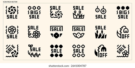 Black Friday and Big Sale Promotion Icons for Discounts and Marketing