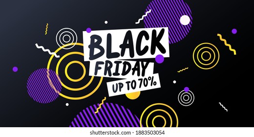 Black Friday. Big sales. Trendy, modern poster to advertise your goods. Vector illustration.