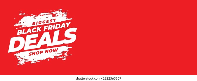 Black Friday Biggest Deal Banner With Brush Stroke Vector 