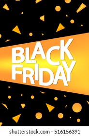 Black Friday, brochure design template, size A4, vector illustration