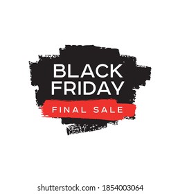 Black Friday brush banner vector