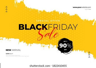 black friday brush sale banner. grunge style for black friday sale banner