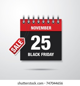 Black friday calendar banner layout design