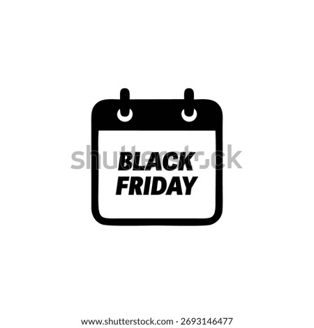 Black Friday Calendar Icon Vector Illustration for Sale Event and Promotion Design