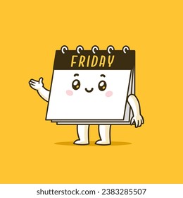 Black friday calendar mascot vector cartoon character illustration