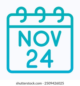 Black Friday Calendar Vector Icon, Sale Day, Big Sale Icon. Isolated Lineal Gradient Icon.