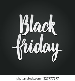 Black Friday Calligraphic Advertising Poster design vector template. Total Sale Discount Banner retro vintage style.